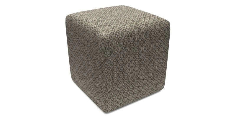 Cube Footstool in Peruvian homespun fabric