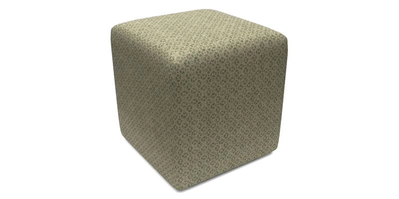 Cube Footstool in Peruvian homespun fabric