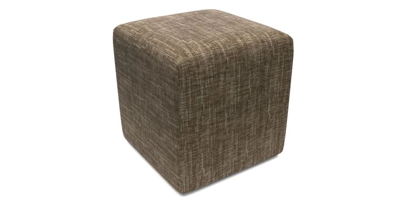 Cube Footstool in Peruvian homespun fabric