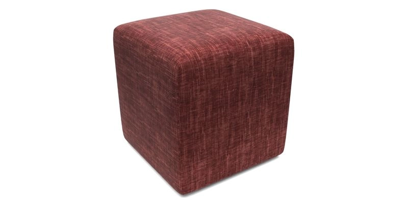 Cube Footstool in Peruvian homespun fabric