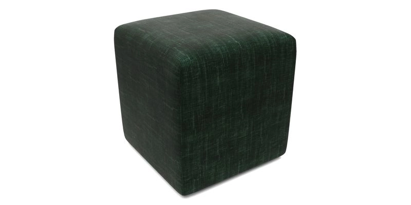 Cube Footstool in Peruvian homespun fabric