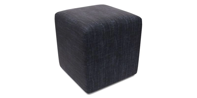 Cube Footstool in Peruvian homespun fabric