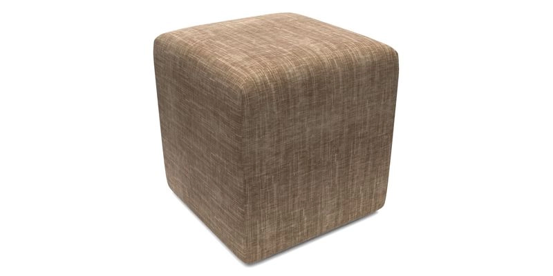 Cube Footstool in Peruvian homespun fabric
