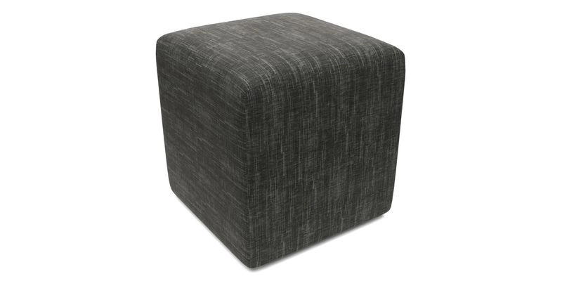 Cube Footstool in Peruvian homespun fabric