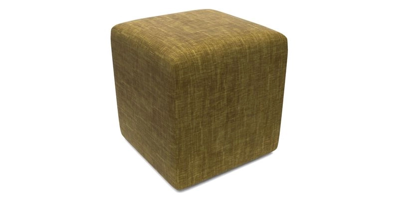 Cube Footstool in Peruvian homespun fabric