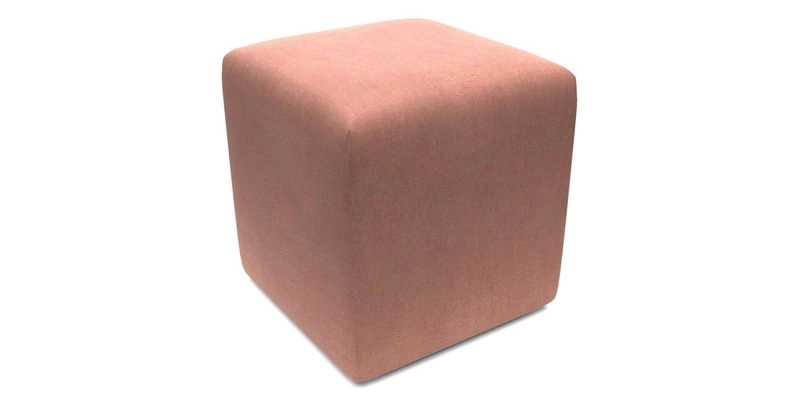 Cube Footstool in Peruvian homespun fabric