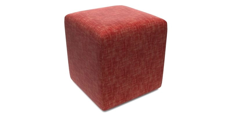 Cube Footstool in Peruvian homespun fabric