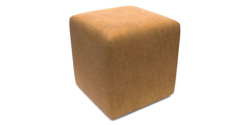 Cube Footstool in Peruvian homespun fabric