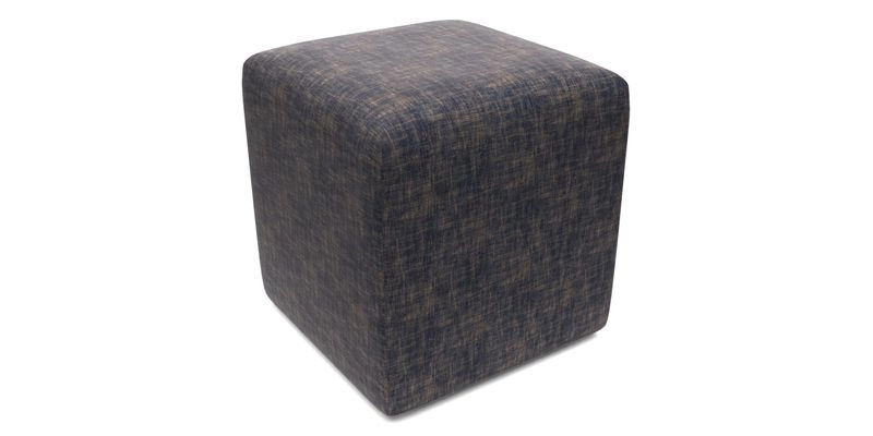 Cube Footstool in Peruvian homespun fabric