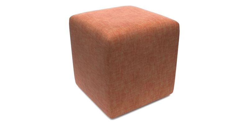 Cube Footstool in Peruvian homespun fabric