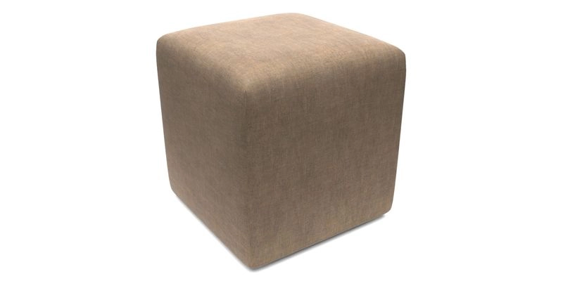 Cube Footstool in Peruvian homespun fabric