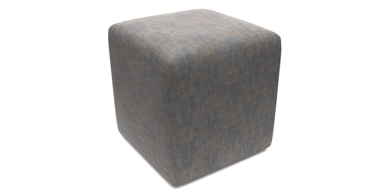 Cube Footstool in Peruvian homespun fabric