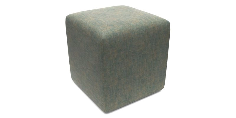 Cube Footstool in Peruvian homespun fabric
