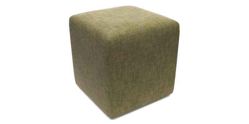 Cube Footstool in Peruvian homespun fabric