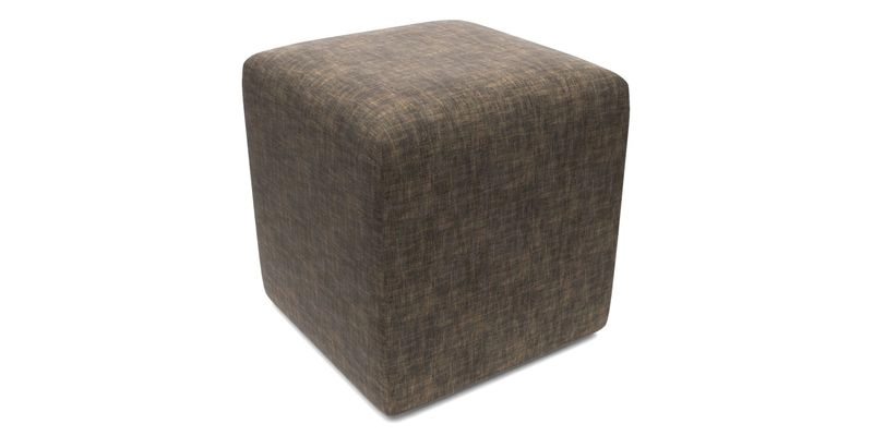 Cube Footstool in Peruvian homespun fabric