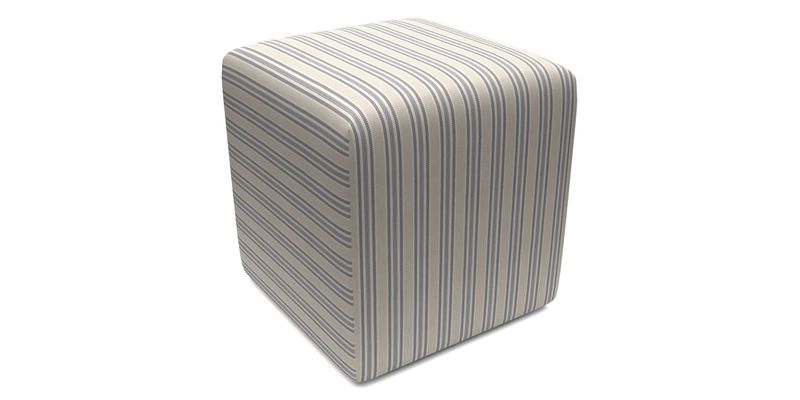 Cube Footstool in Peruvian homespun fabric