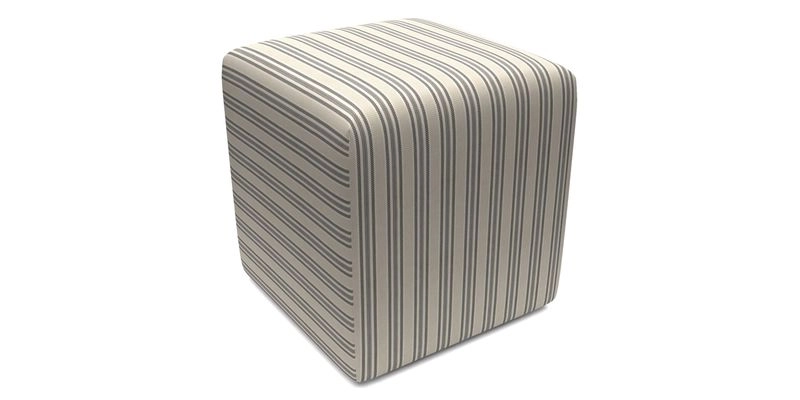 Cube Footstool in Peruvian homespun fabric
