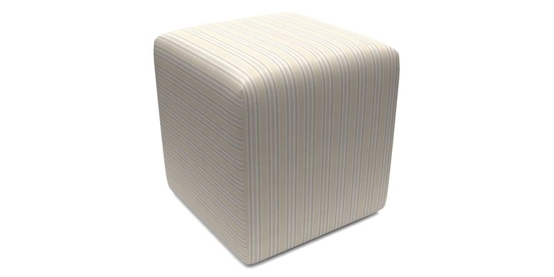 Cube Footstool in Peruvian homespun fabric