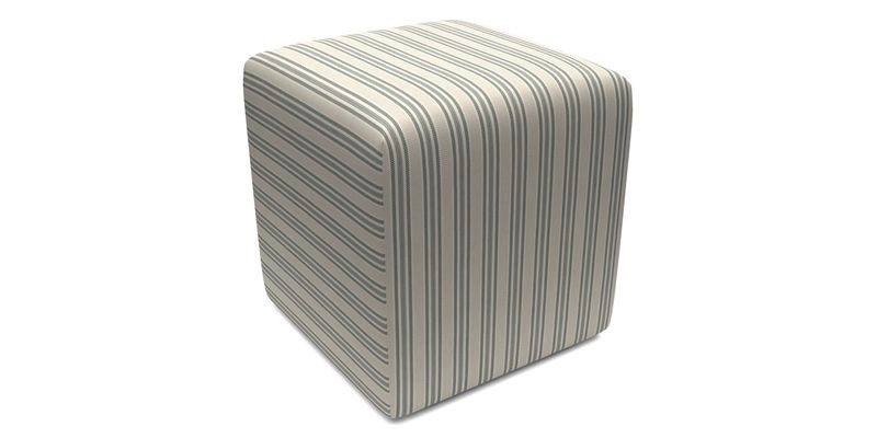 Cube Footstool in Peruvian homespun fabric