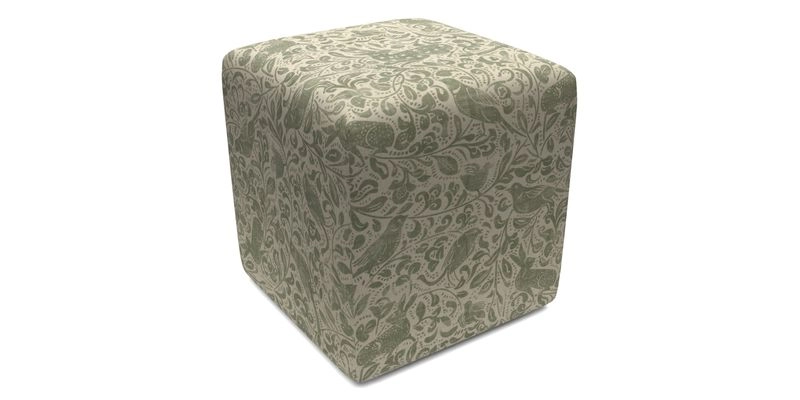 Cube Footstool in Peruvian homespun fabric