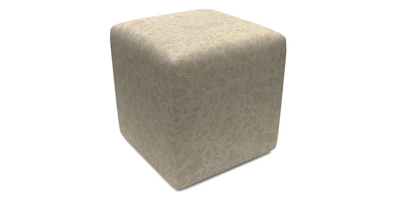 Cube Footstool in Peruvian homespun fabric