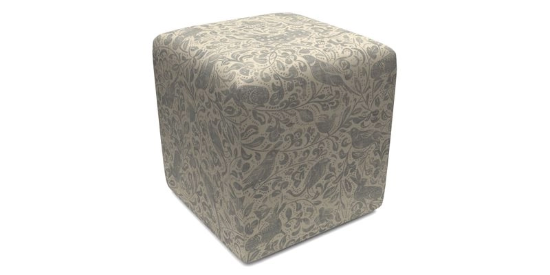 Cube Footstool in Peruvian homespun fabric