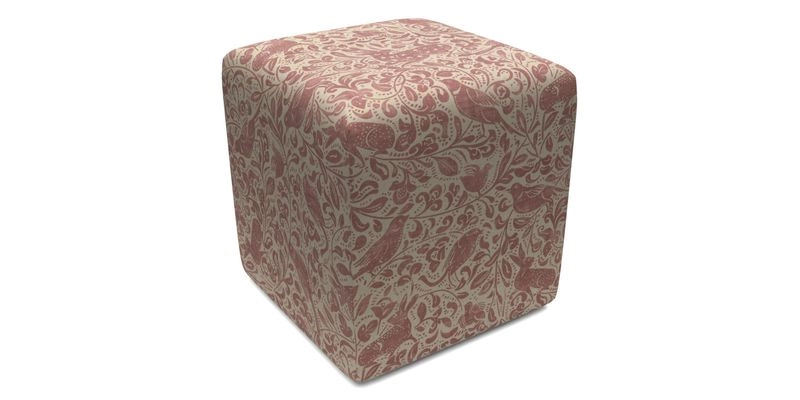Cube Footstool in Peruvian homespun fabric