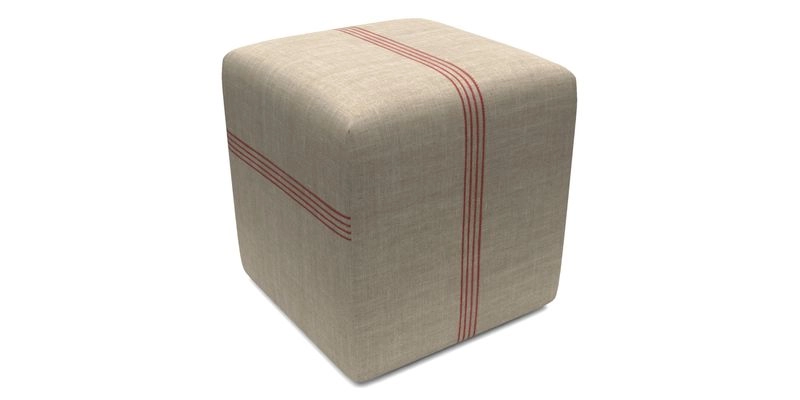 Cube Footstool in Peruvian homespun fabric