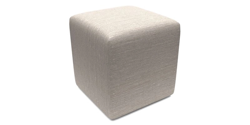 Cube Footstool in Peruvian homespun fabric