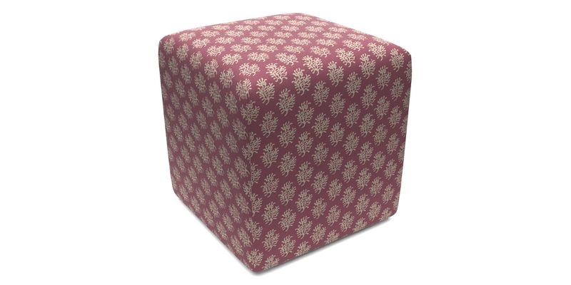 Cube Footstool in Peruvian homespun fabric