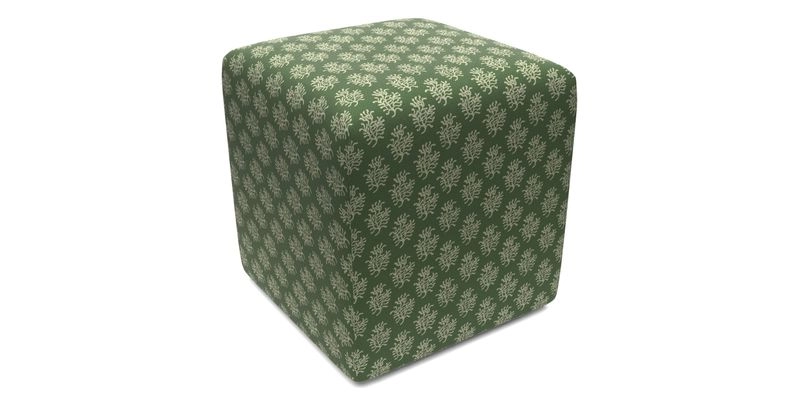 Cube Footstool in Peruvian homespun fabric
