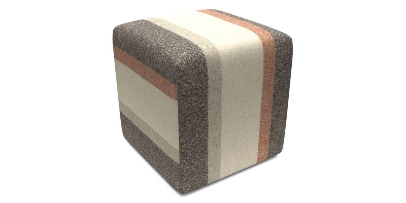 Cube Footstool in Peruvian homespun fabric