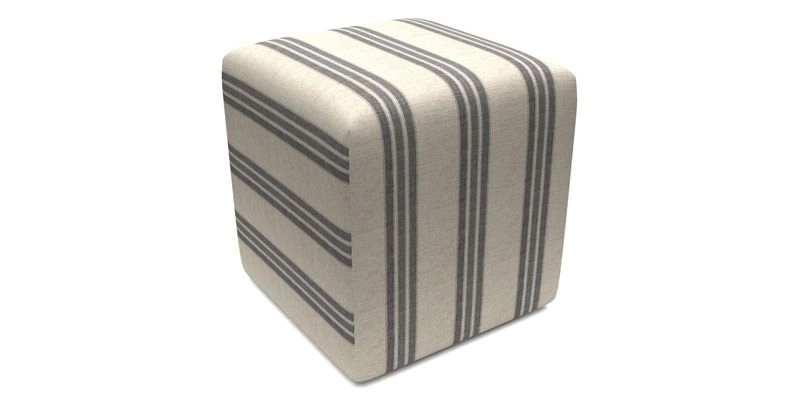 Cube Footstool in Peruvian homespun fabric