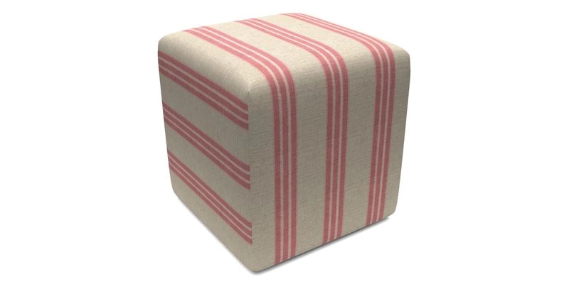 Cube Footstool in Peruvian homespun fabric