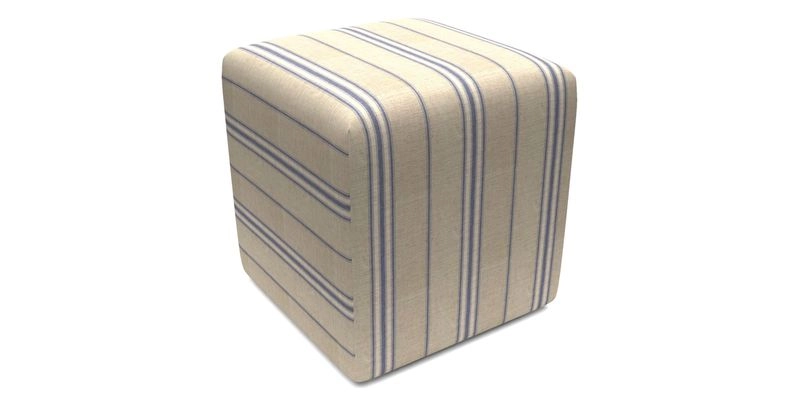 Cube Footstool in Peruvian homespun fabric