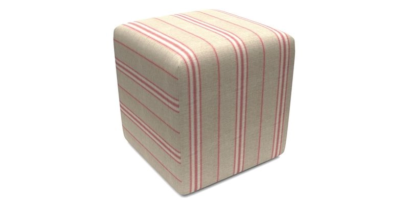 Cube Footstool in Peruvian homespun fabric