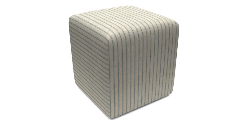 Cube Footstool in Peruvian homespun fabric