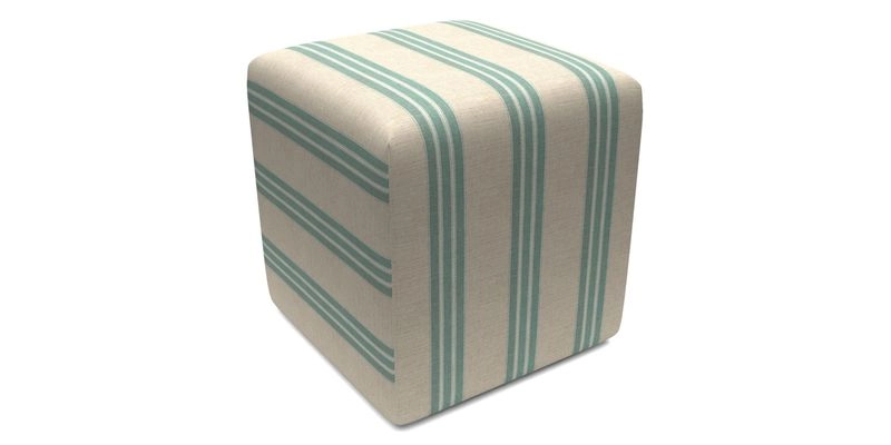 Cube Footstool in Peruvian homespun fabric