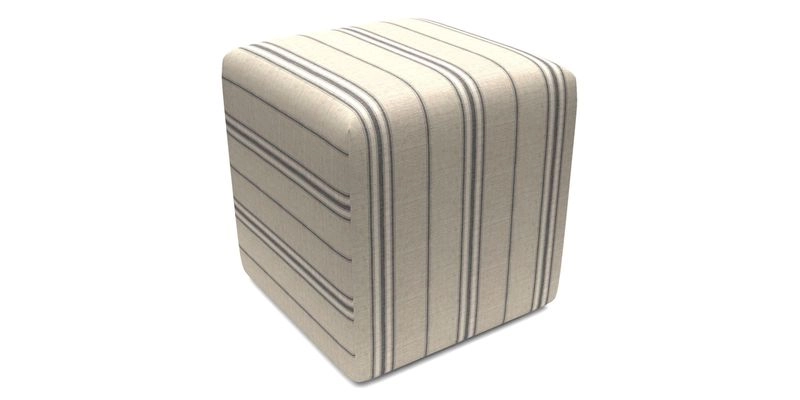 Cube Footstool in Peruvian homespun fabric