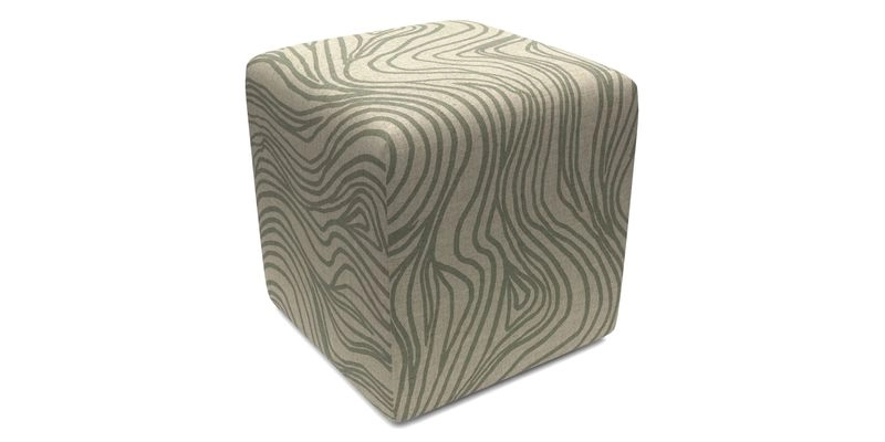 Cube Footstool in Peruvian homespun fabric