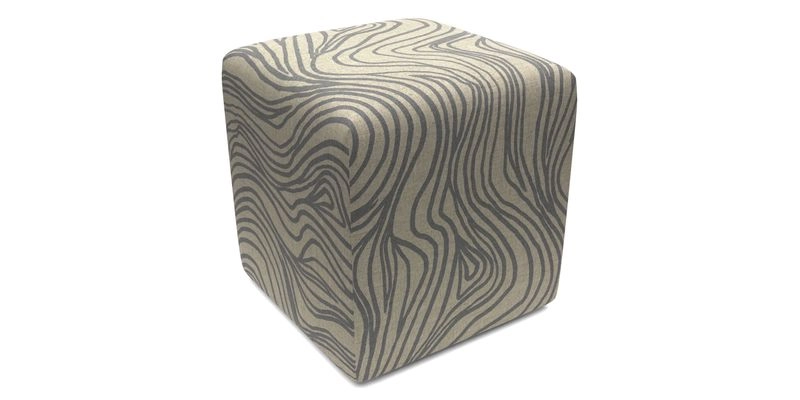 Cube Footstool in Peruvian homespun fabric
