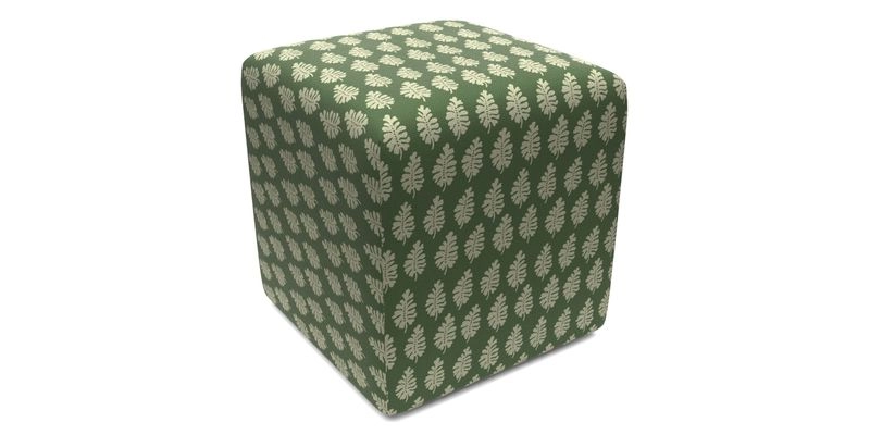 Cube Footstool in Peruvian homespun fabric
