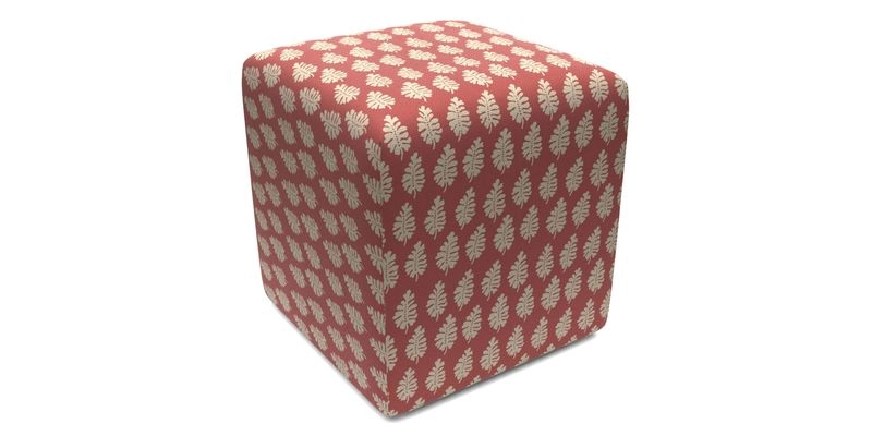 Cube Footstool in Peruvian homespun fabric