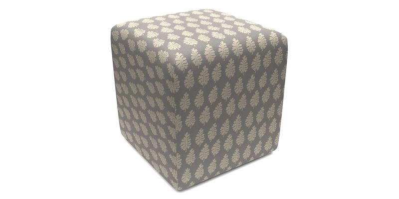 Cube Footstool in Peruvian homespun fabric