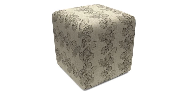Cube Footstool in Peruvian homespun fabric