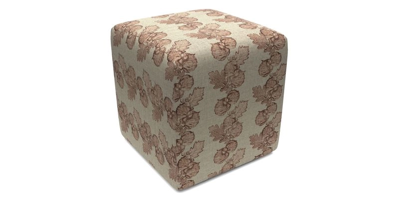 Cube Footstool in Peruvian homespun fabric