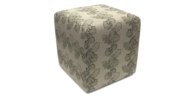 Cube Footstool in Peruvian homespun fabric