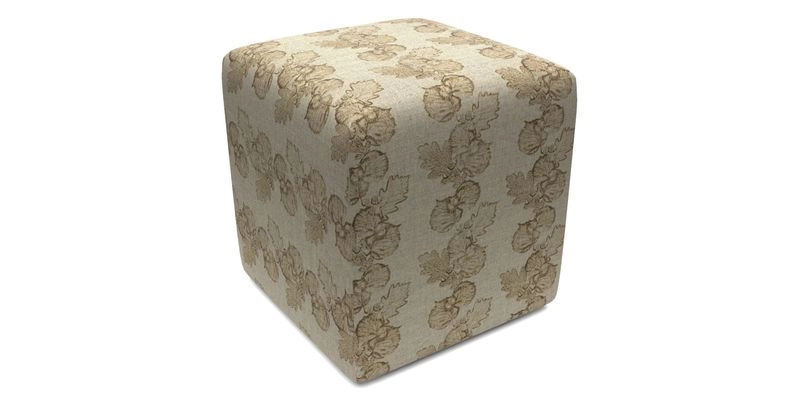 Cube Footstool in Peruvian homespun fabric