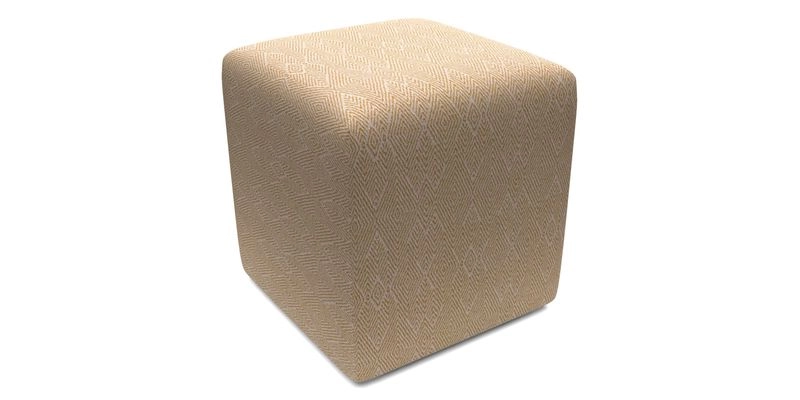 Cube Footstool in Peruvian homespun fabric