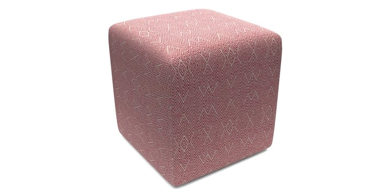 Cube Footstool in Peruvian homespun fabric